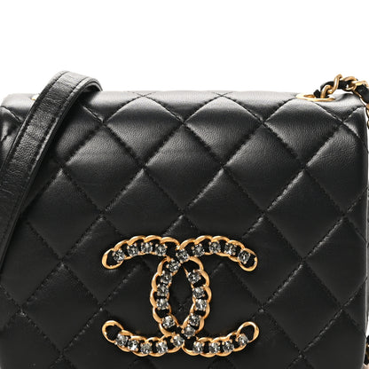 Chanel Lambskin Quilted Crystal CC Mini Flap Black 7 of 9