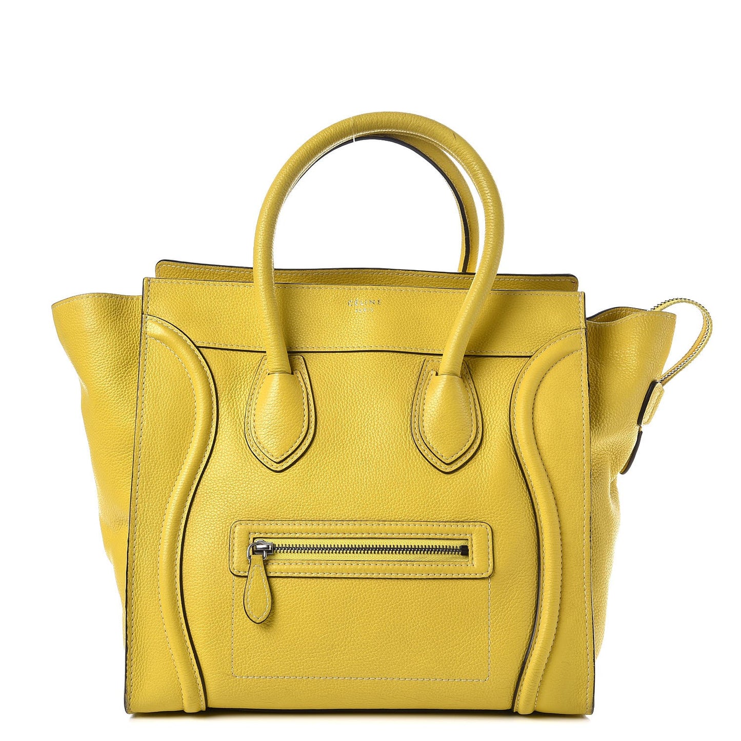 Drummed Calfskin Mini Luggage Citron