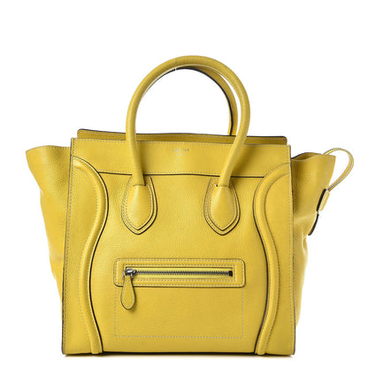 Celine Drummed Calfskin Mini Luggage Citron 1 of 18