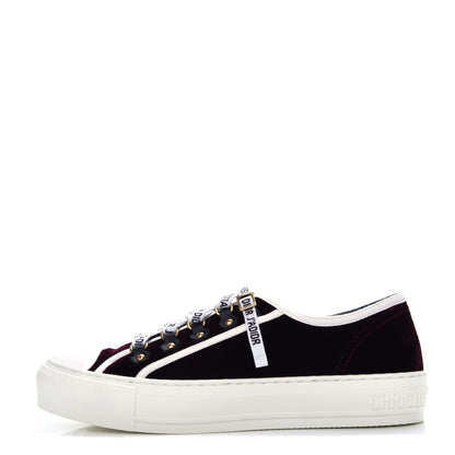 Christian Dior Velvet Walk'N'Dior Low Top Sneakers 38 Deep Amaranth 1 of 10