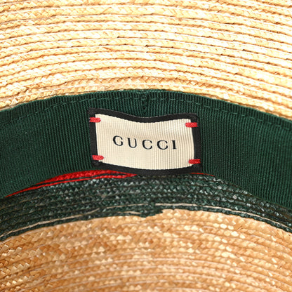 Gucci Abaca Straw Web Fedora Hat M 9 of 9
