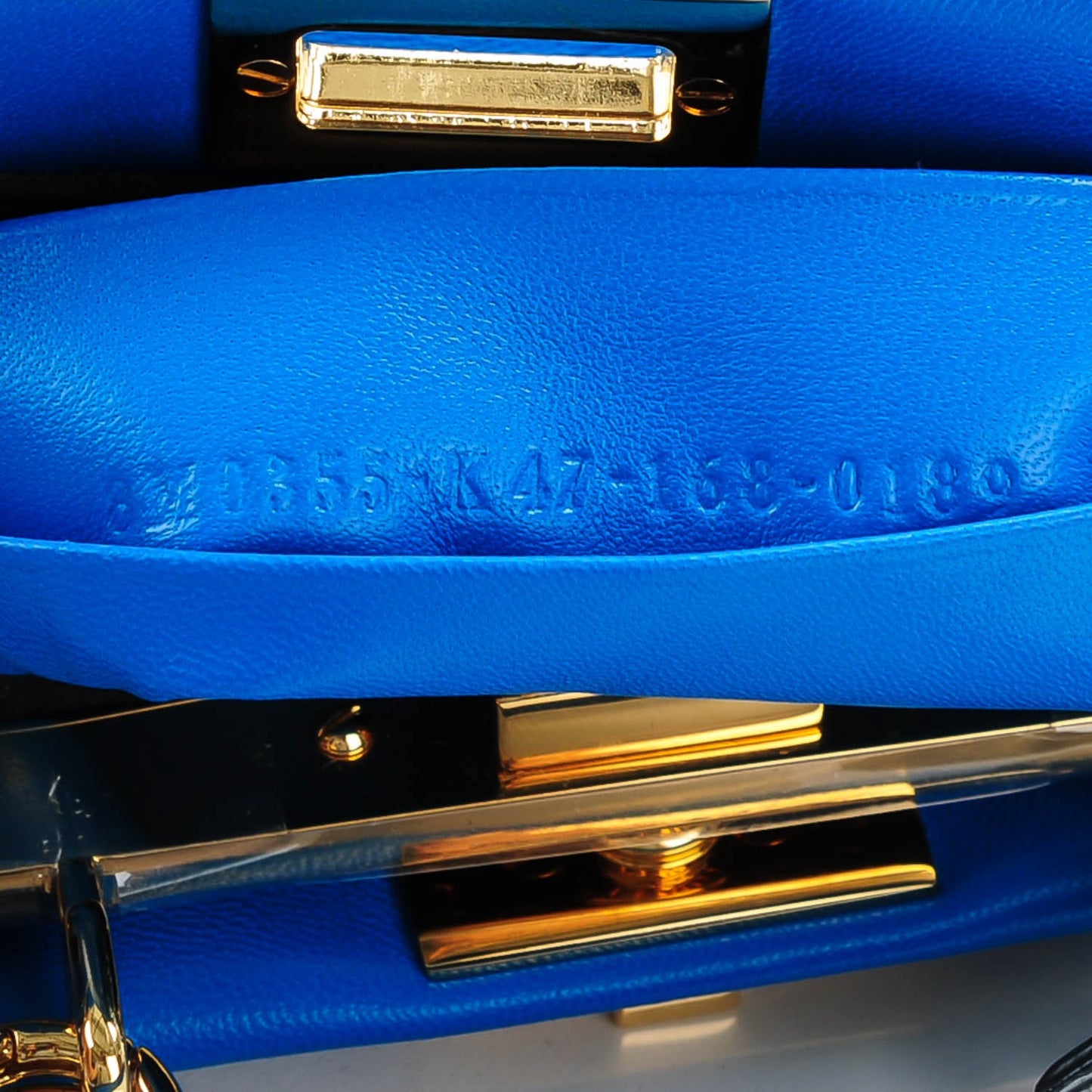 Shiny Nappa Micro Peekaboo Iconic Satchel Blue Royal