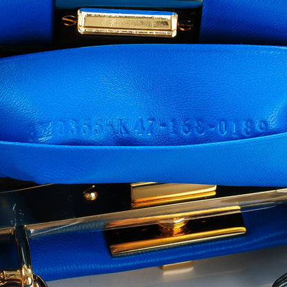 Fendi Shiny Nappa Micro Peekaboo Iconic Satchel Blue Royal 5 of 9