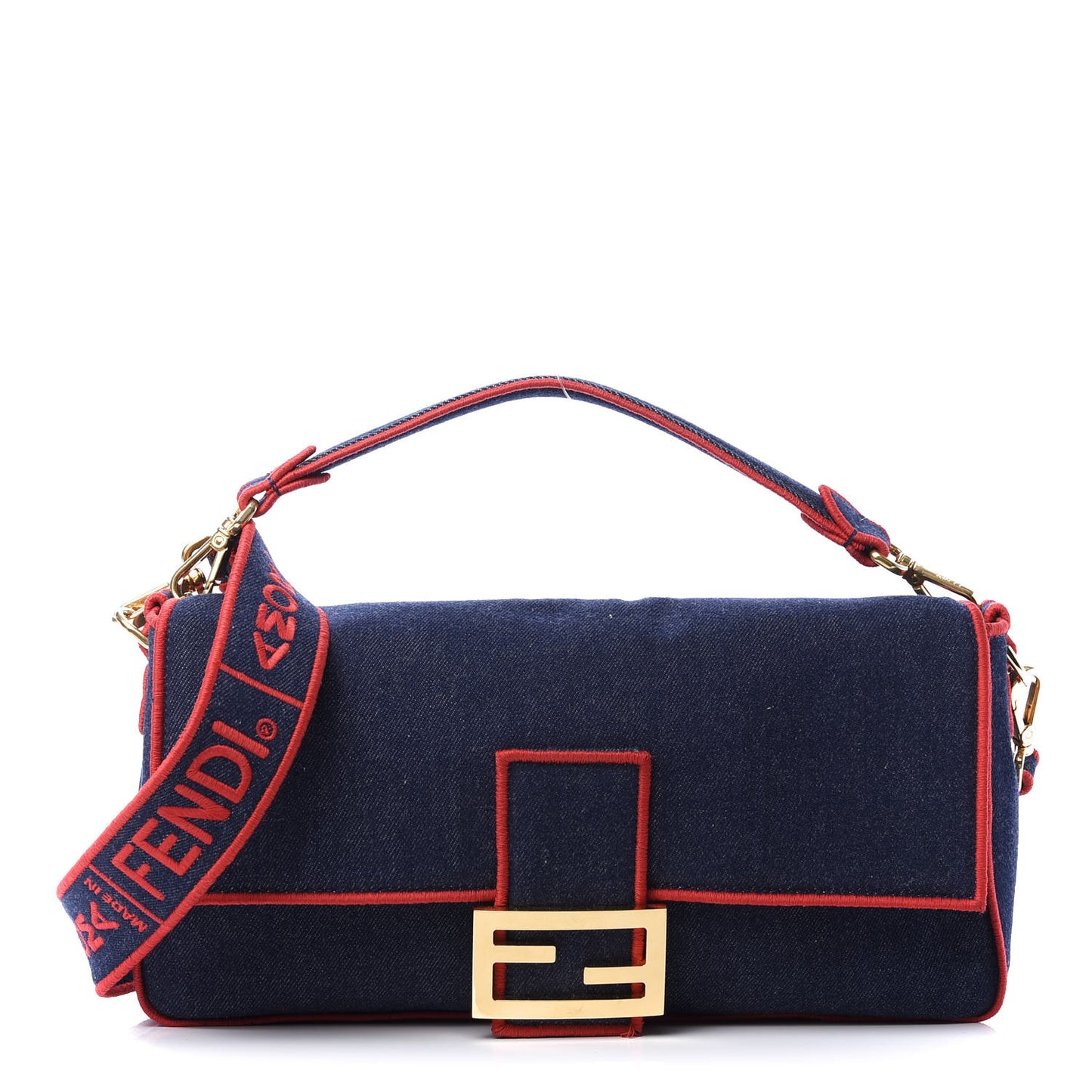 Denim Large Baguette Blue Rosso