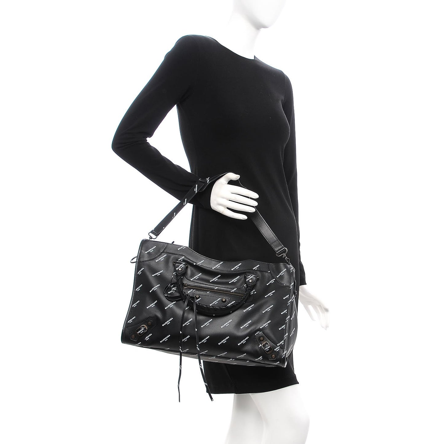 Veau Allover Logo Classic Hardware City Black White