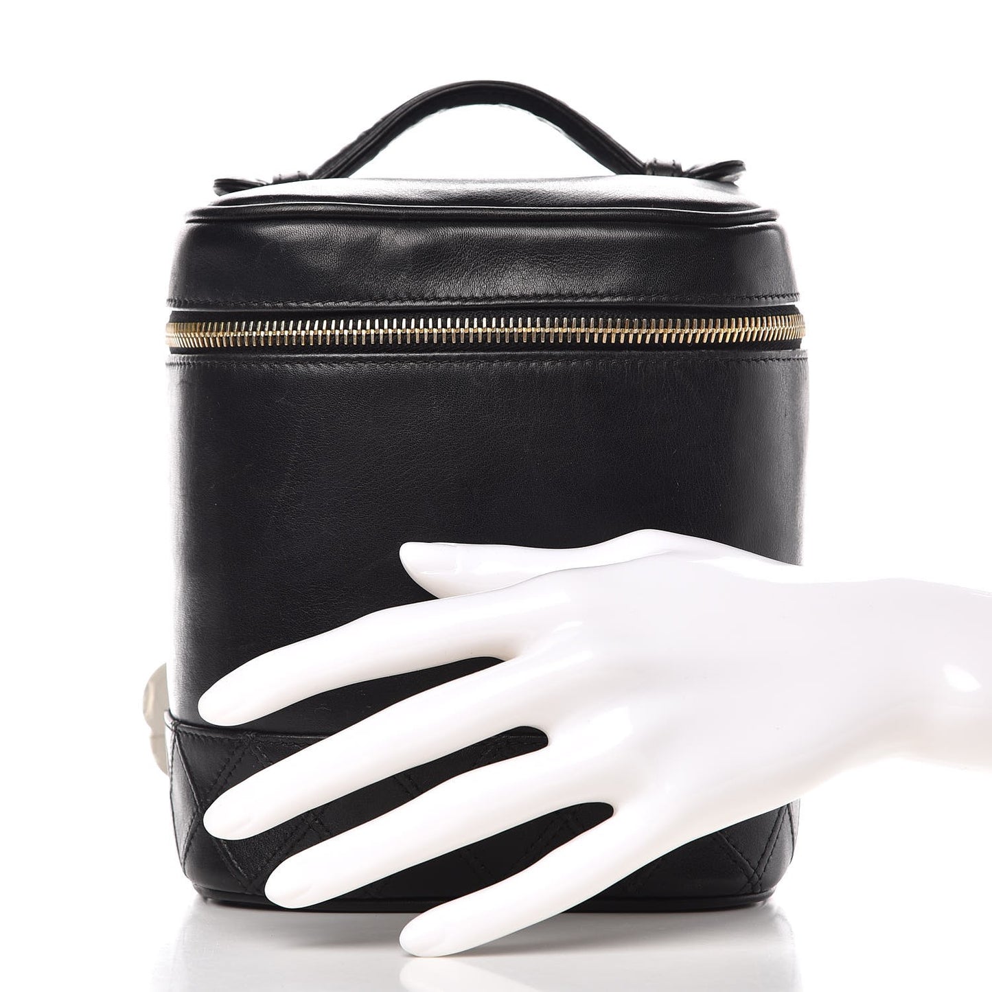 Lambskin Vanity Cosmetic Case Black