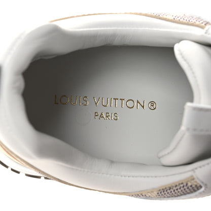 Louis Vuitton Calfskin Damier Azur Run Away Sneakers 38 White 9 of 10