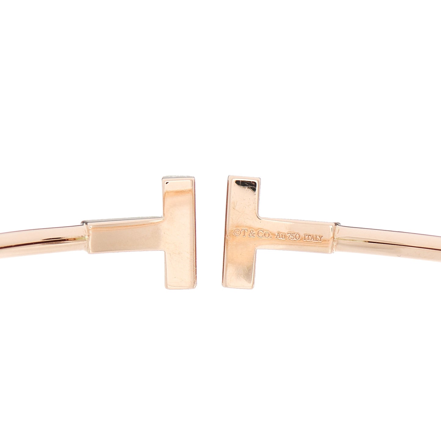 18K Rose Gold Diamond T Wire Bracelet