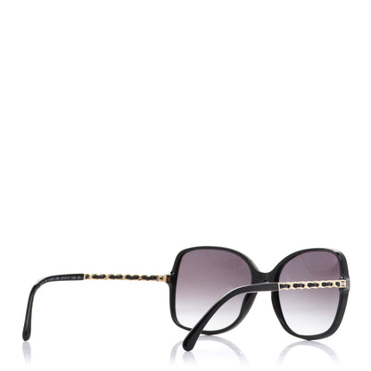 Chanel Lambskin Square Chain Sunglasses 5210-Q Black 4 of 6
