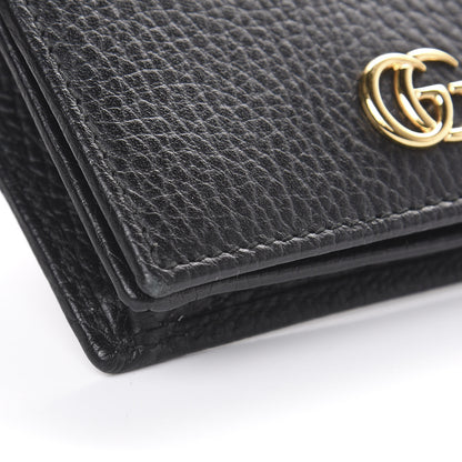 Gucci Pebbled Calfskin GG Marmont Card Case Black 8 of 9