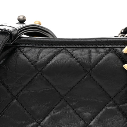 Chanel Aged Calfskin Quilted Small Gabrielle Hobo Black 8 of 10