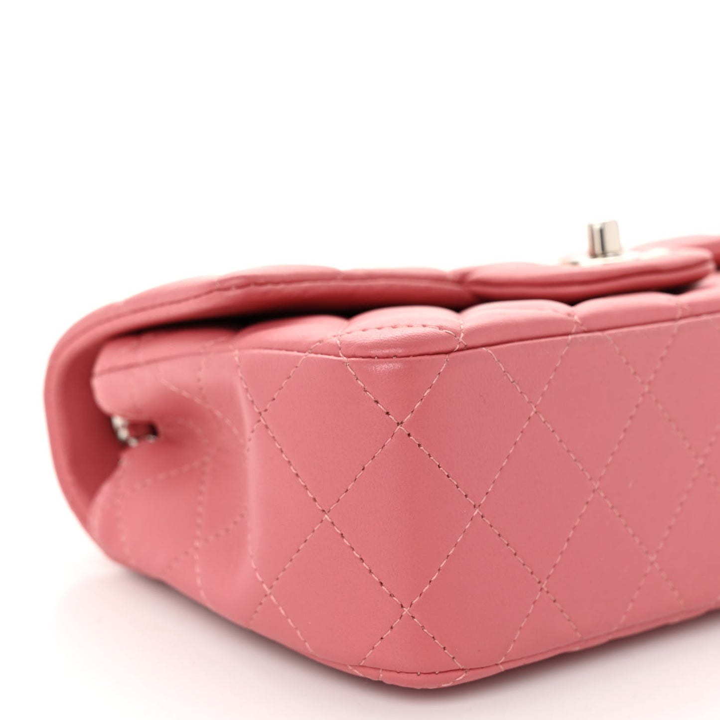 Lambskin Quilted Mini Rectangular Flap Pink