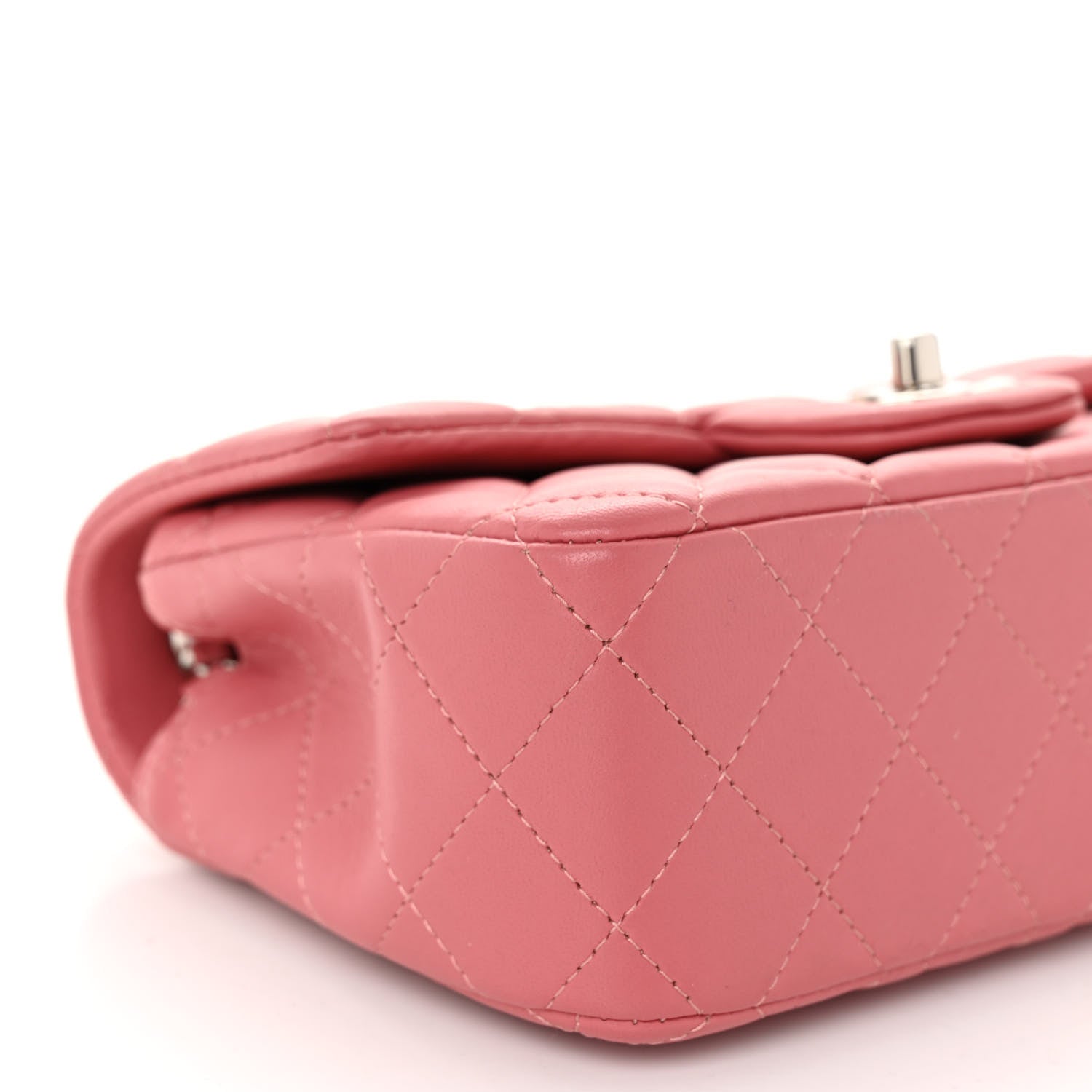Chanel Lambskin Quilted Mini Rectangular Flap Pink 9 of 10