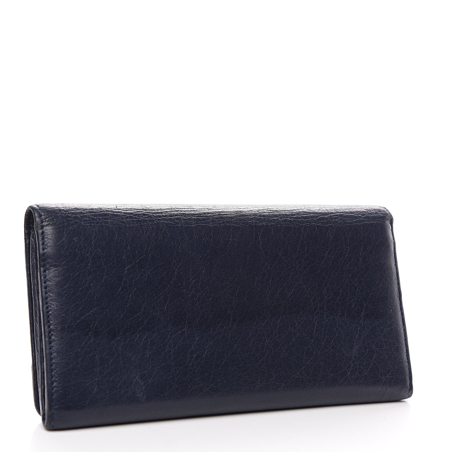 Balenciaga Agneau Classic Silver Hardware Money Wallet Bleu Obscur 2 of 7
