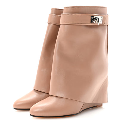 Givenchy Calfskin Shark Lock Ankle Boots 37 Vieux Rose 4 of 9