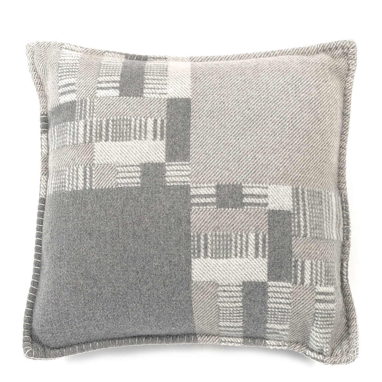 Wool Cashmere Avalon Paper Block Pillow Gris Acier