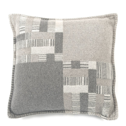 Hermes Wool Cashmere Avalon Paper Block Pillow Gris Acier 1 of 3