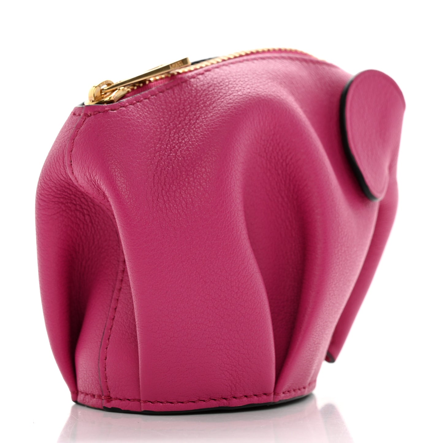 Calfskin Elephant Coin Purse Fuchsia