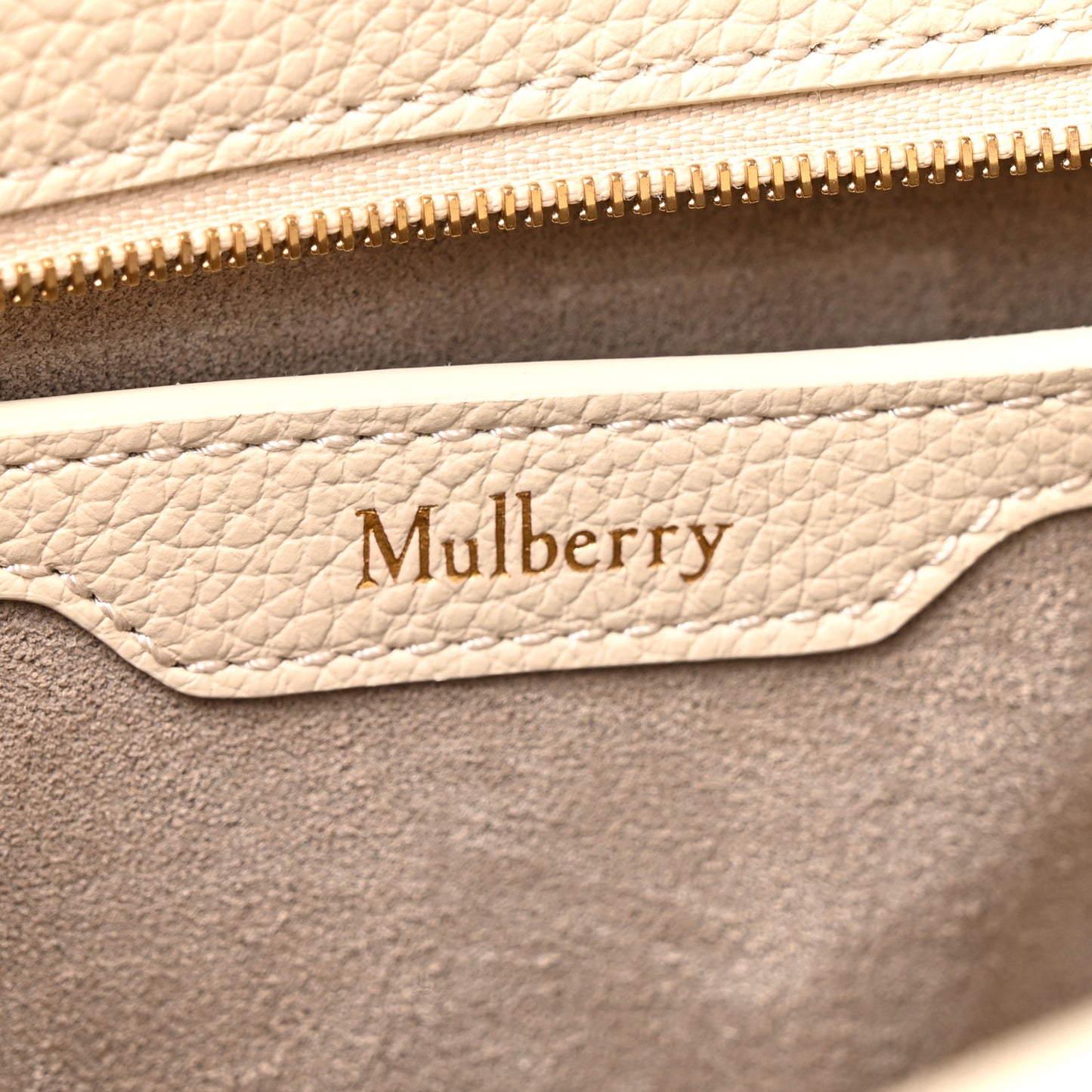 Silky Calfskin Mini Zipped Bayswater Chalk