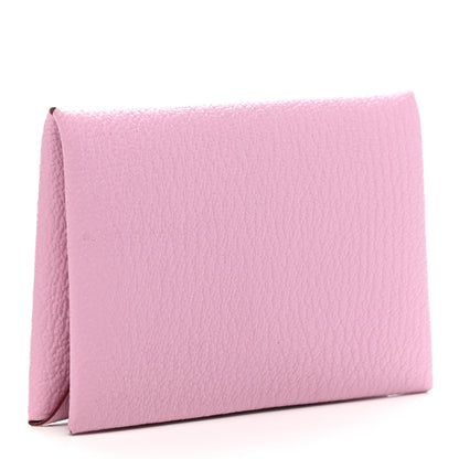 Hermes Chevre Mysore Calvi Card Case Mauve Sylvestre 3 of 8