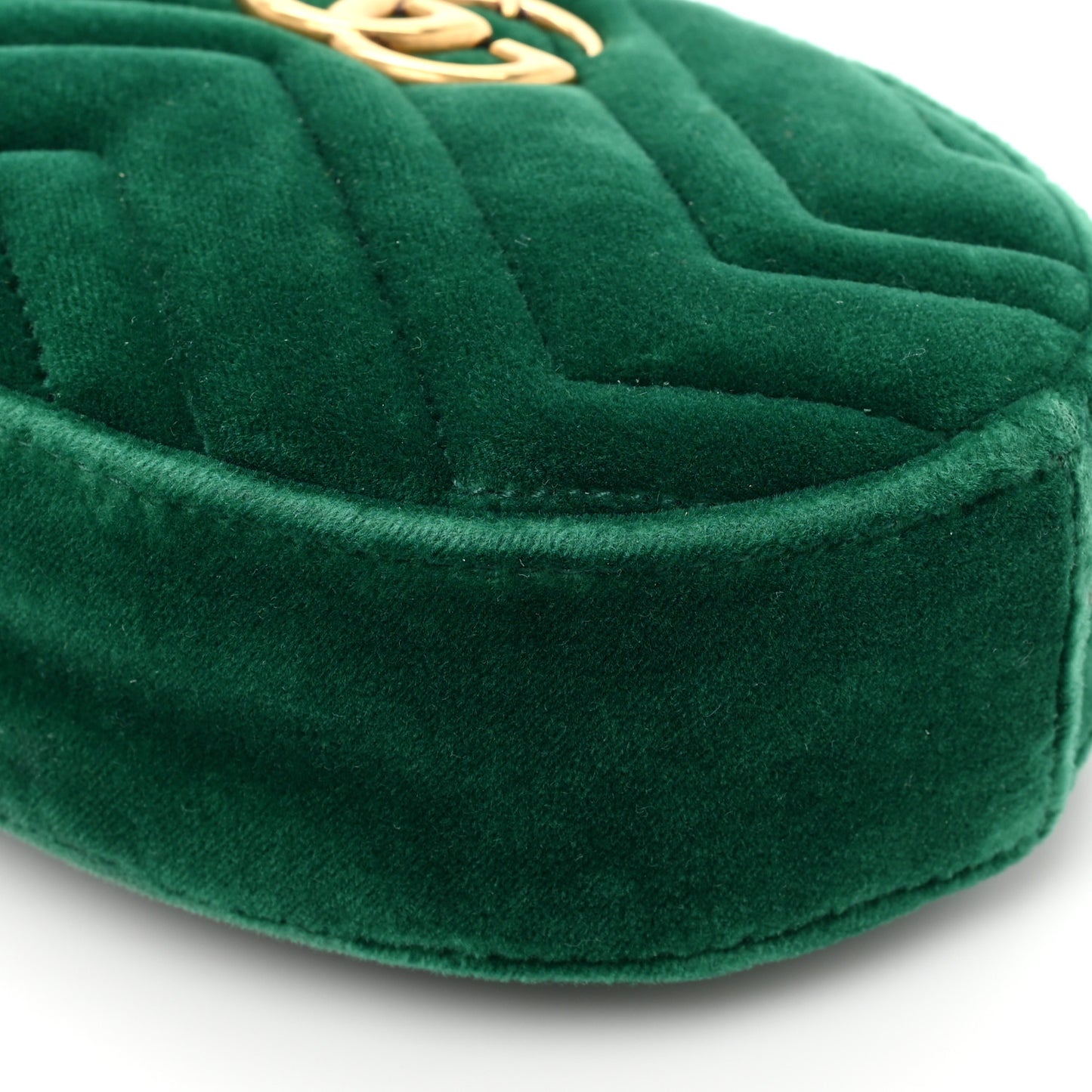 Velvet Matelasse GG Marmont Belt Bag 85 34 Green