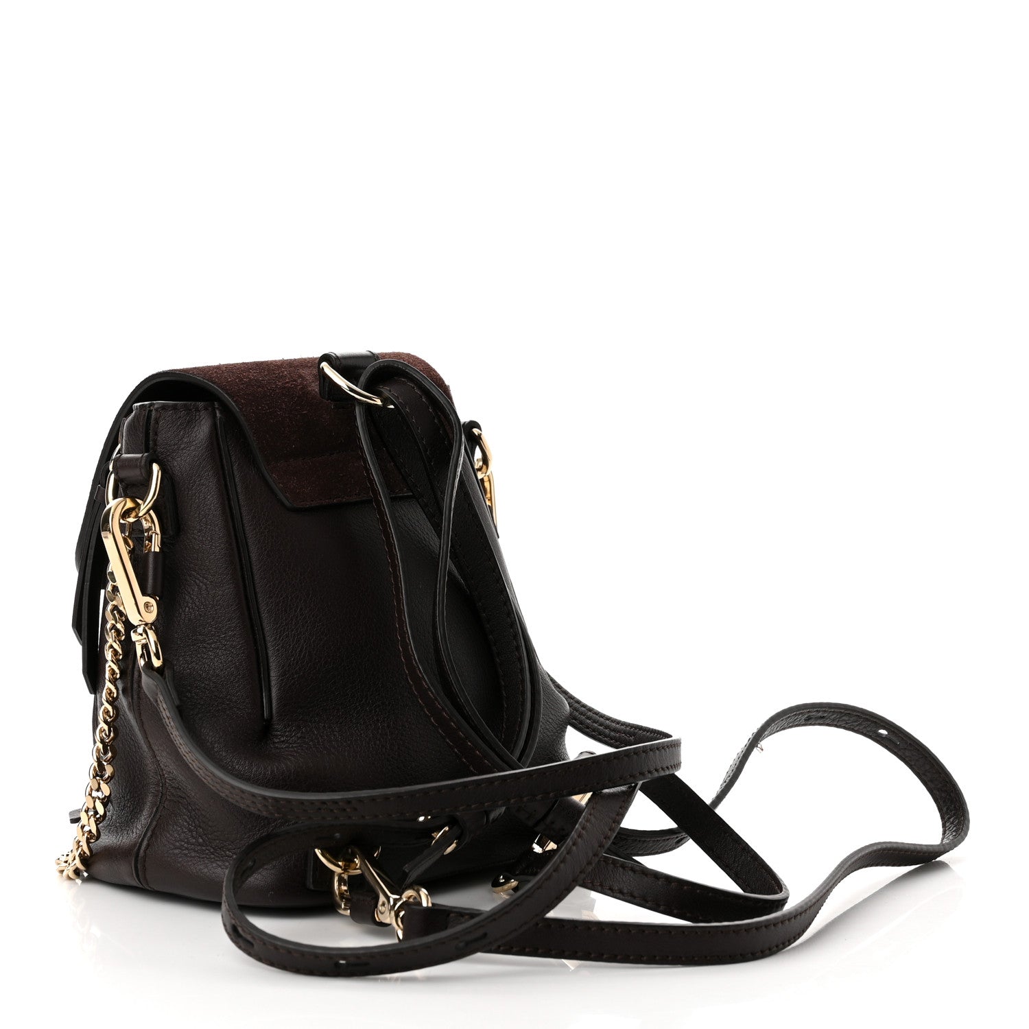 Chloe Suede Calfskin Mini Faye Backpack Carbon Brown 2 of 9