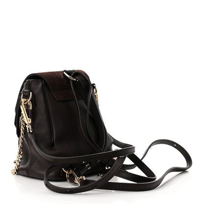 Chloe Suede Calfskin Mini Faye Backpack Carbon Brown 2 of 9