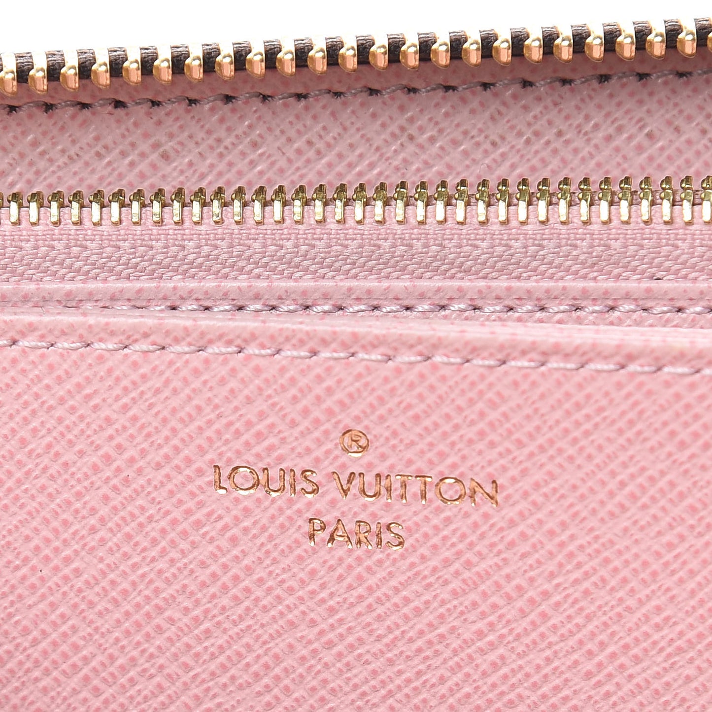 Damier Ebene Zippy Wallet Rose Ballerine