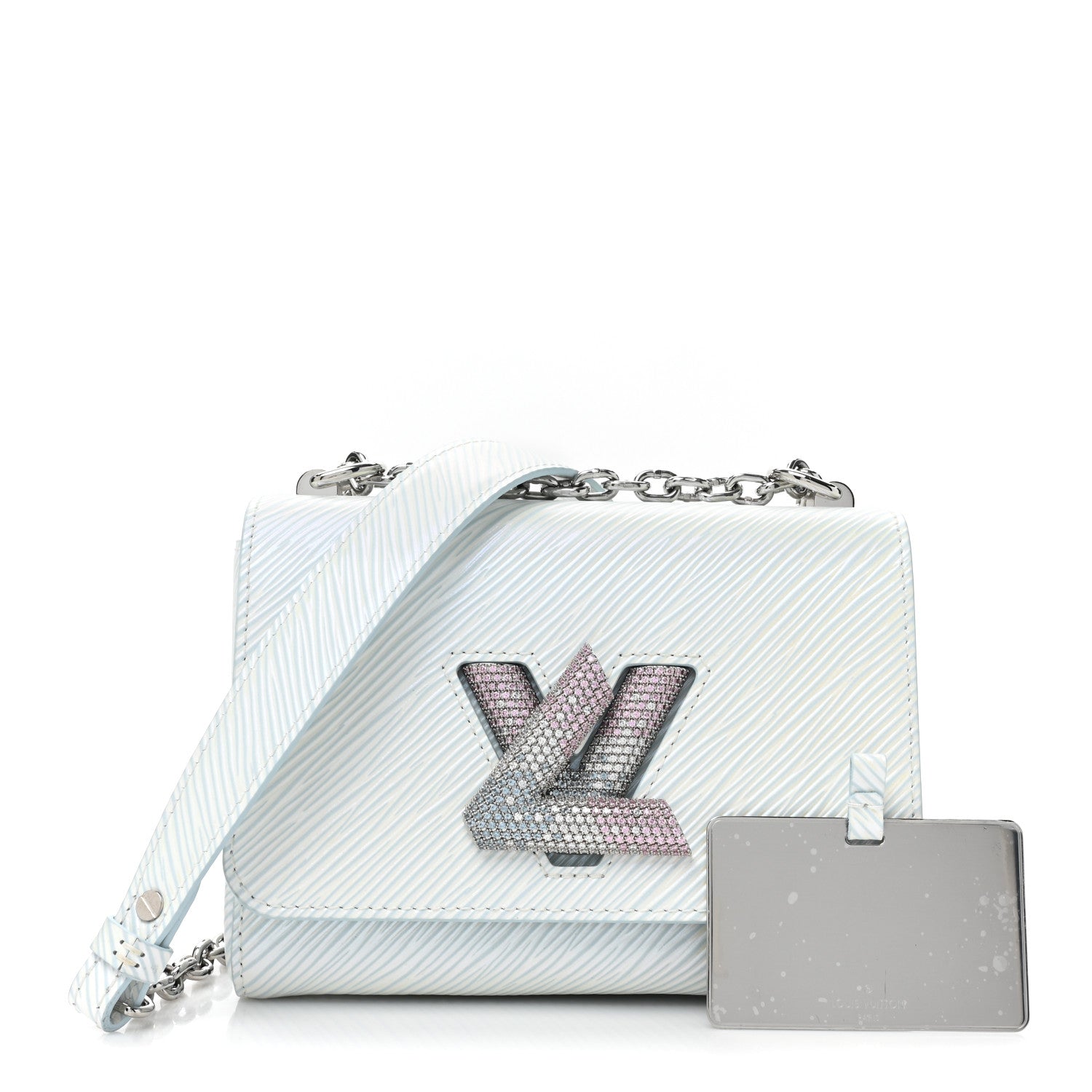 Louis Vuitton Epi Chain Shoulder Bag Icy Blue 3 of 10
