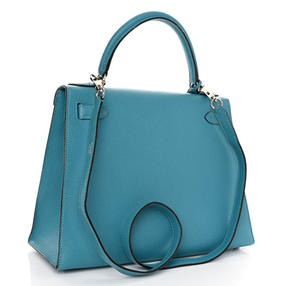 Hermes Chevre Mysore Kelly Sellier 28 Turquoise 3 of 12