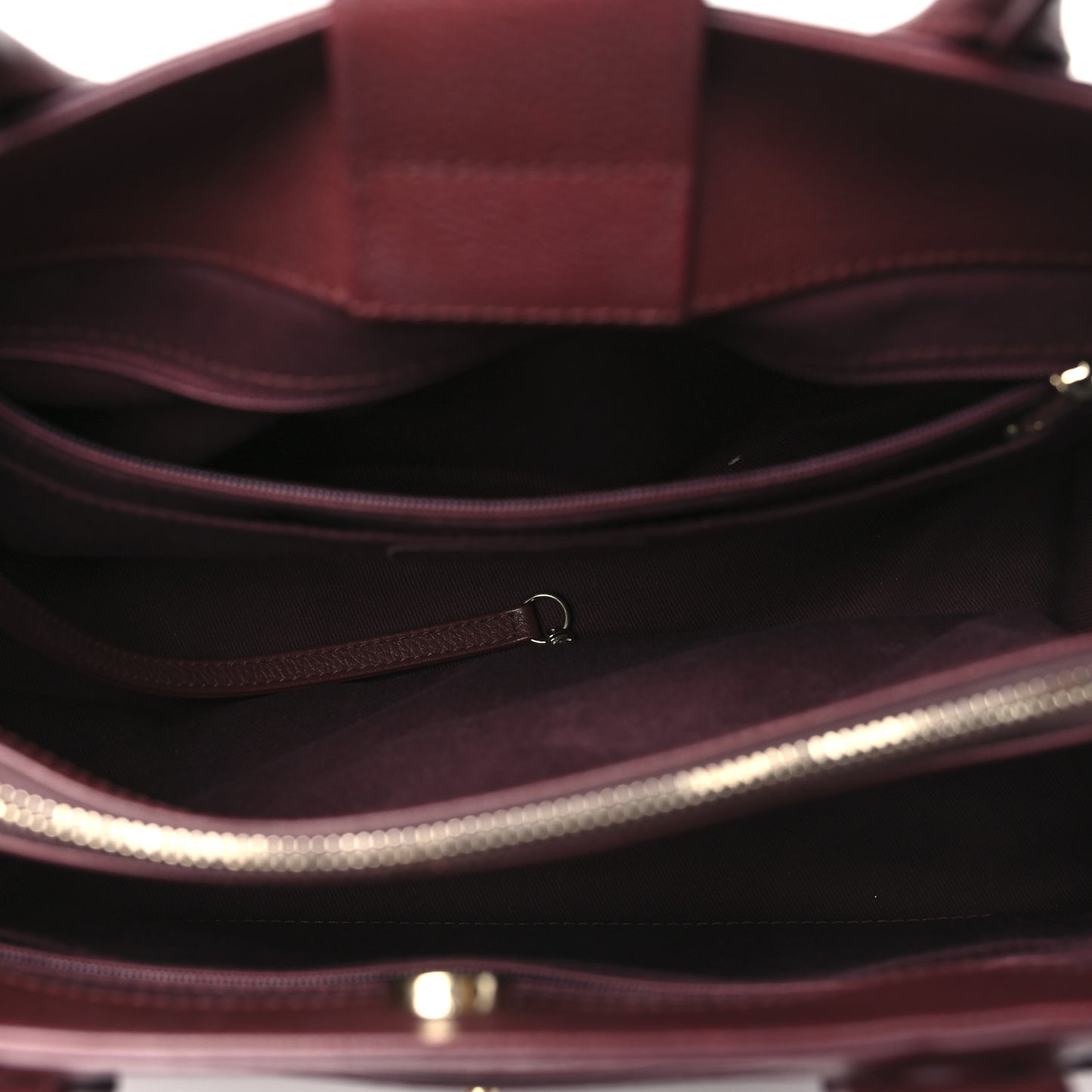 Grained Calfskin Small Neo Executive Shopper Tote  Burgundy