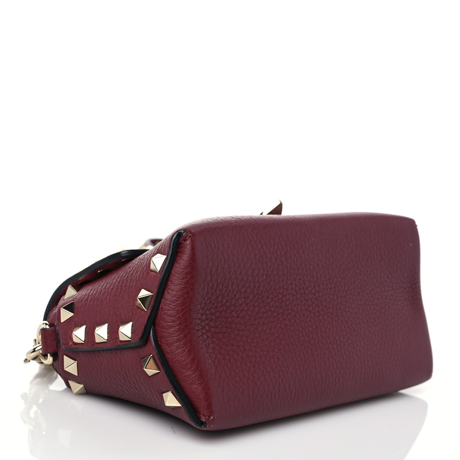 Valentino Garavani Pebbled Calfskin Mini Rockstud Crossbody Bag Rubin 3 of 7
