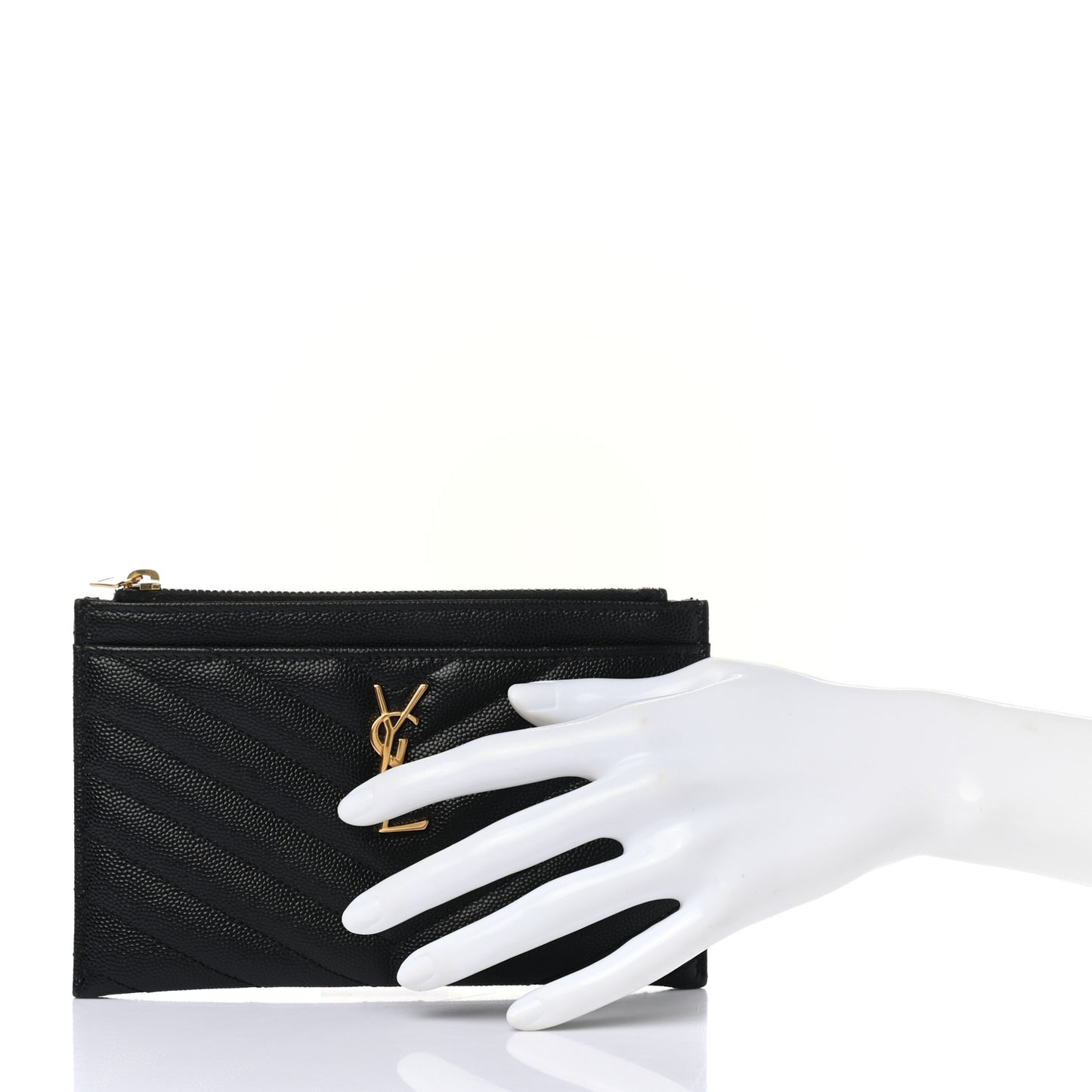 Grain De Poudre Chevron Monogram Bill Pouch Black