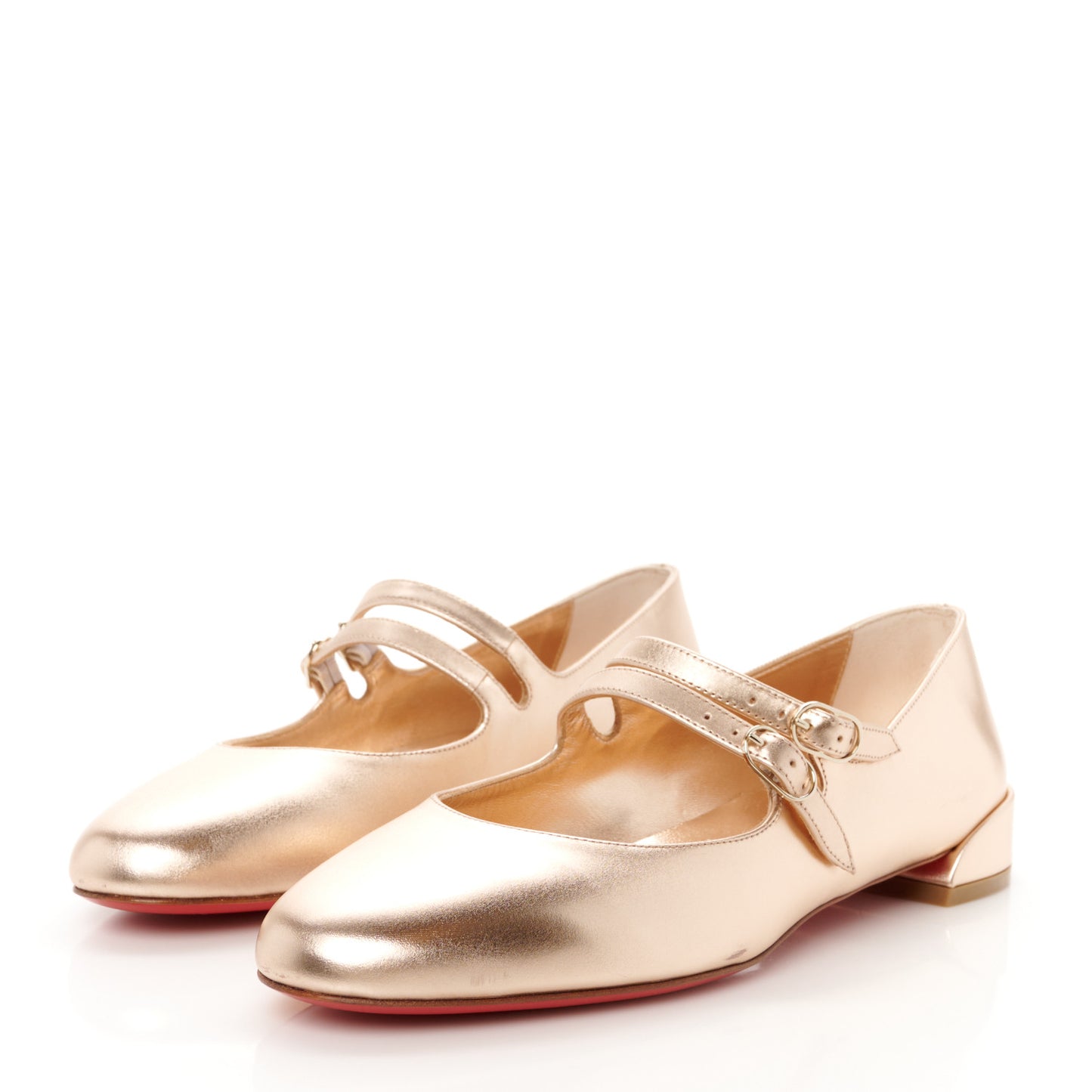 Calf Laminato Satin Sweet Jane Flats 37.5 Leche