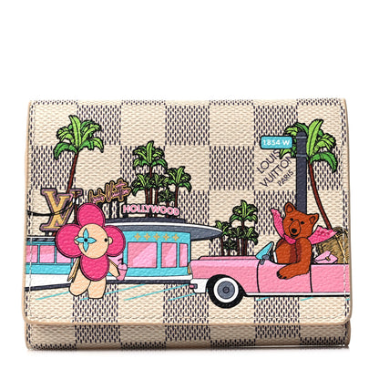 Louis Vuitton Damier Azur 2021 Christmas Animation Hollywood Victorine Wallet Fuchsia 1 of 9