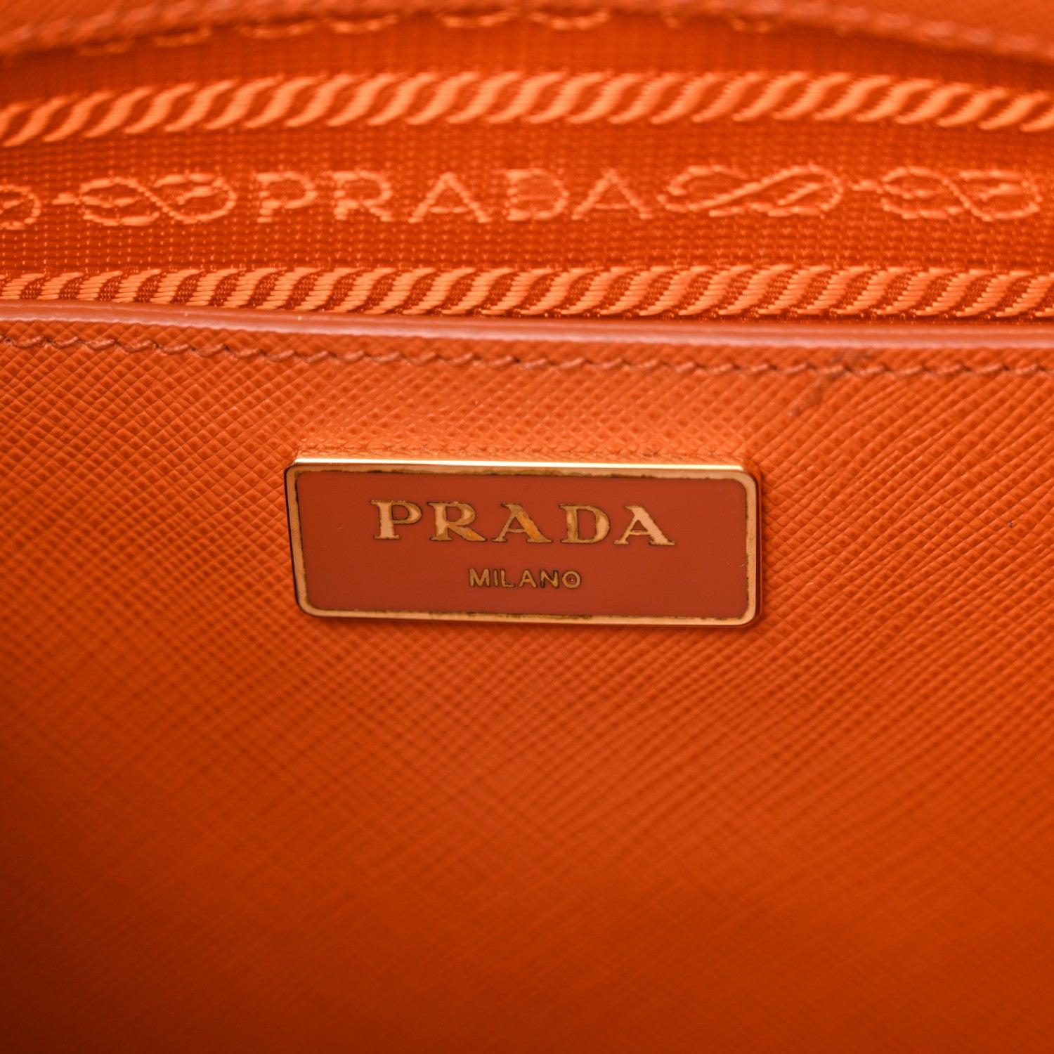 Prada Saffiano Lux Medium Promenade Tote Papaya 7 of 15