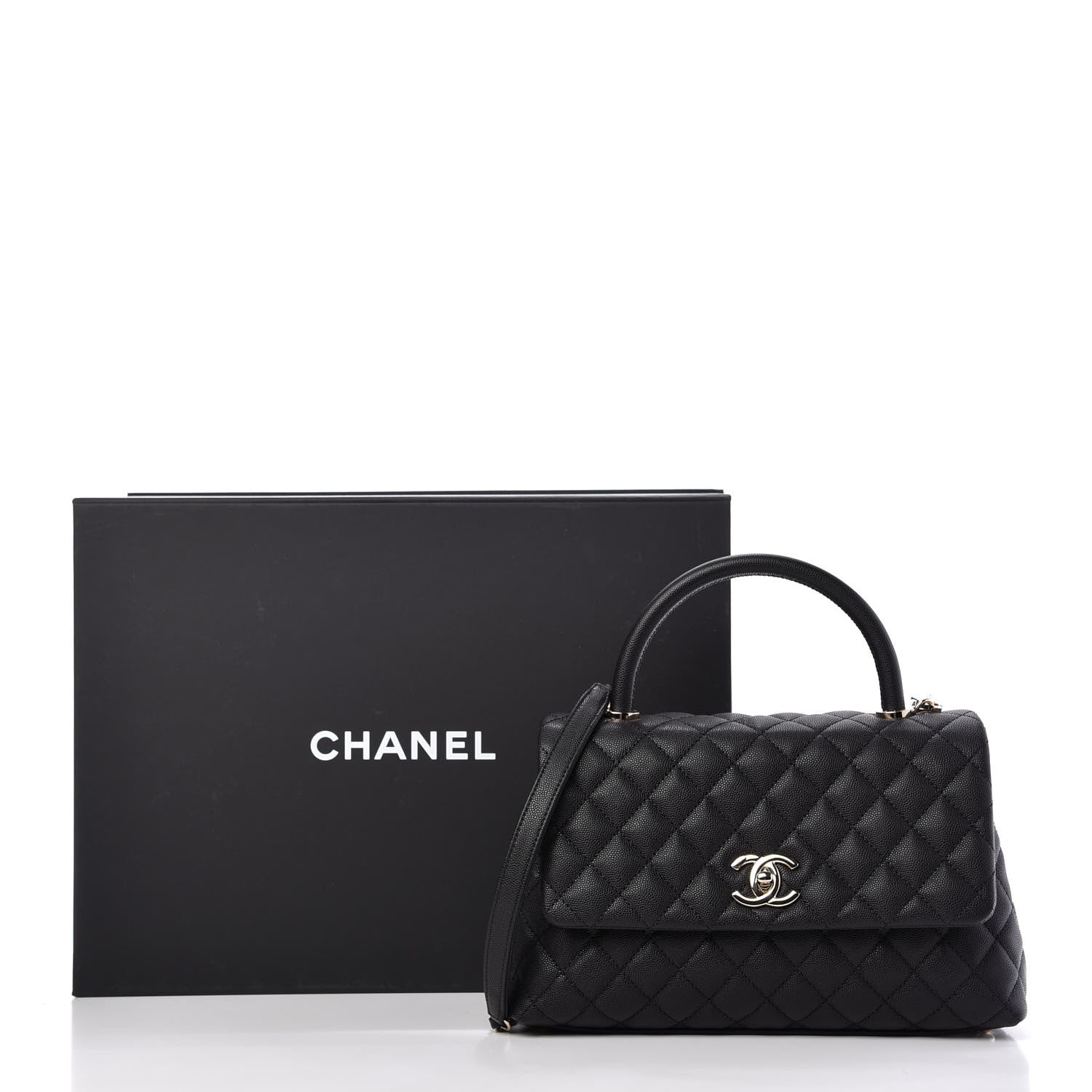 Chanel Caviar Quilted Small Coco Handle Flap Black 10 of 10