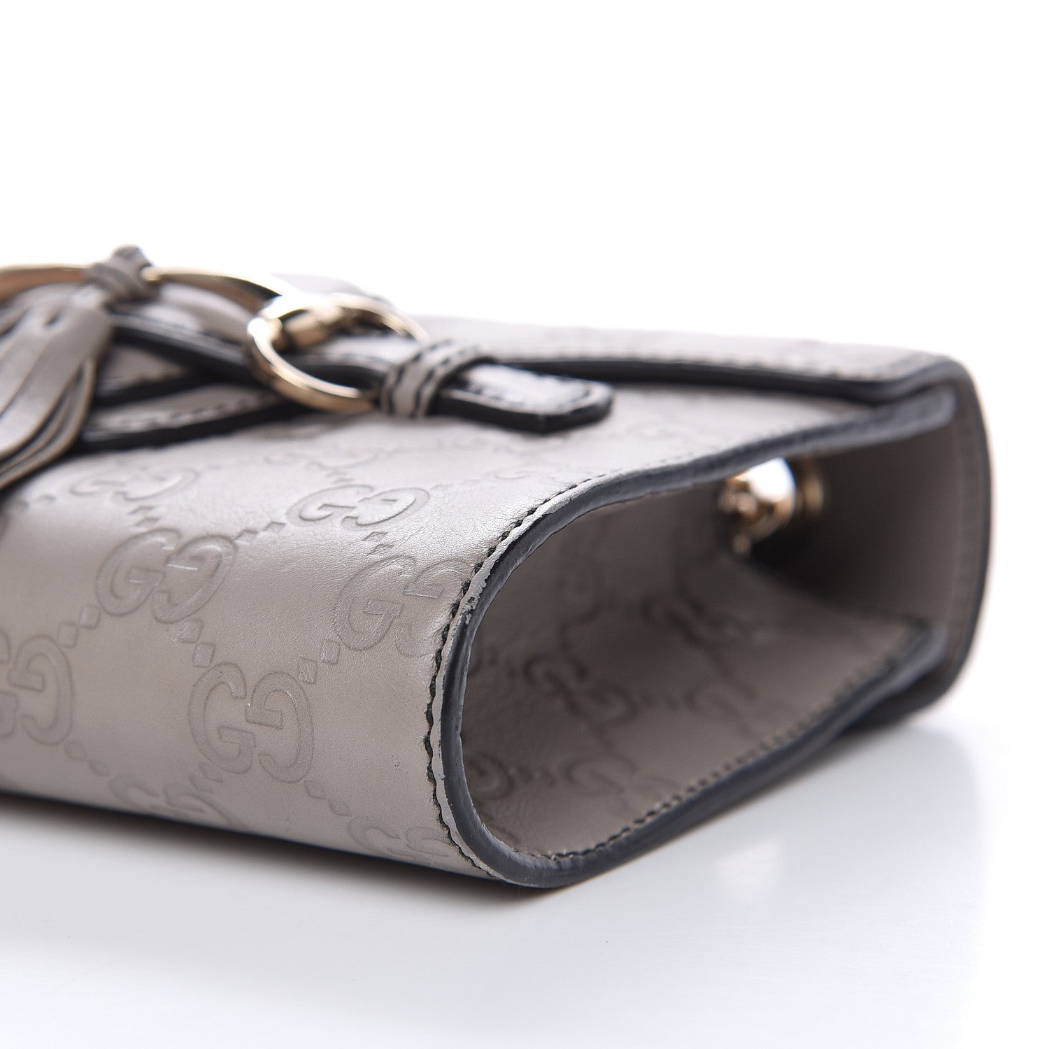 Gucci Guccissima Mini Emily Chain Shoulder Bag Storm Grey 10 of 10