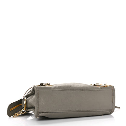 Balenciaga Chevre Gold Metallic Edge Hardware Mini City Gris Taupe 4 of 9