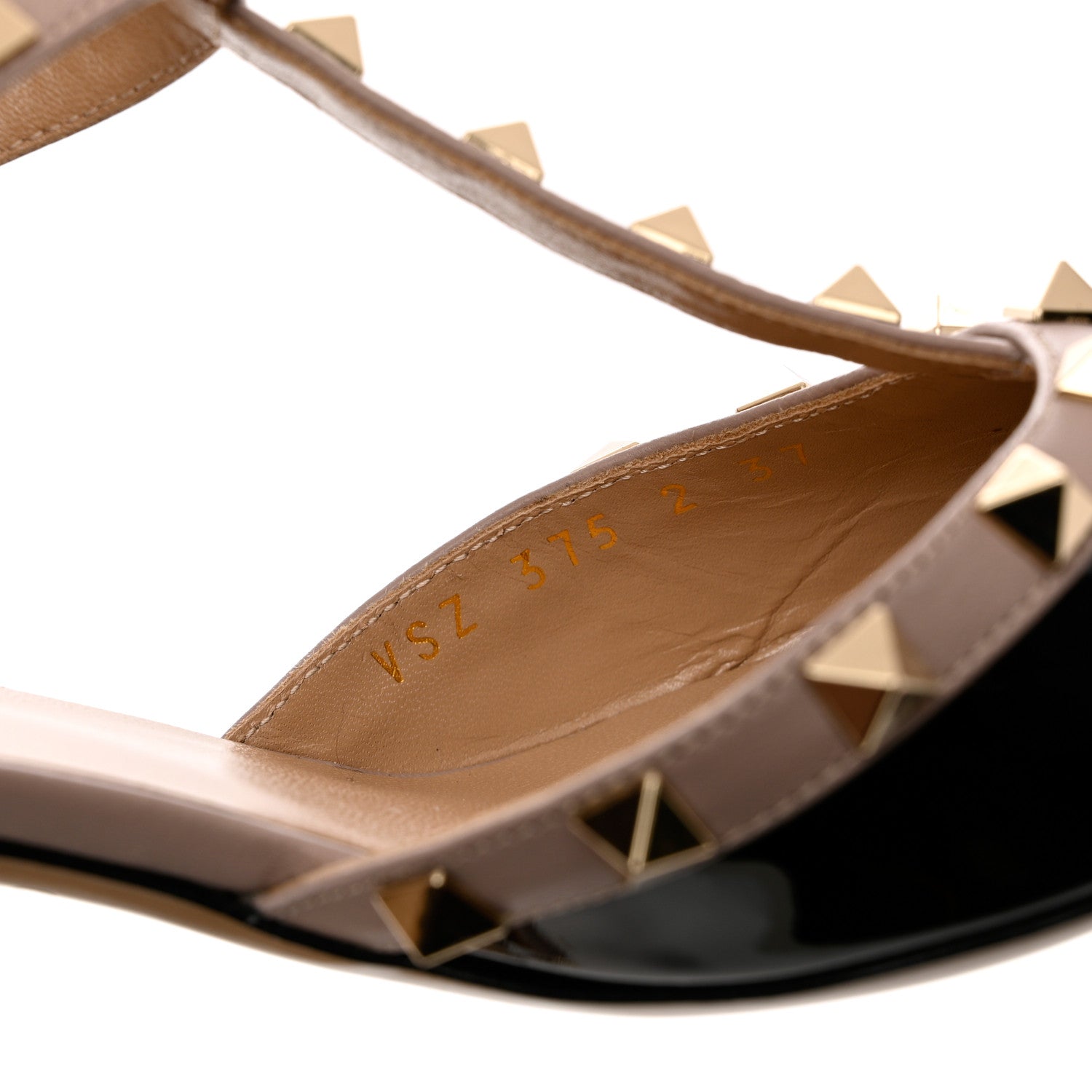 Valentino Garavani Patent Nappa Rockstud Ankle Strap 65mm Pumps 37 Black Poudre 6 of 11