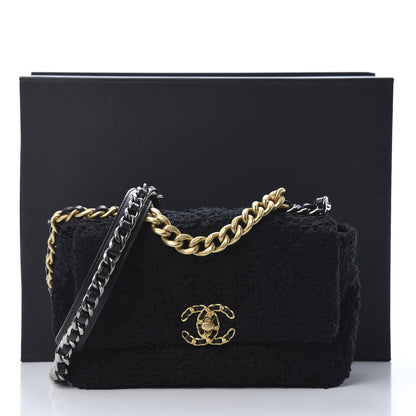Chanel Tweed Quilted Medium Chanel 19 Flap Black 11 of 11
