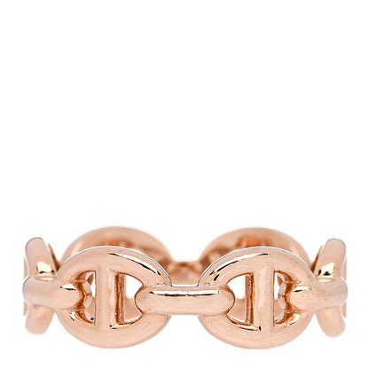 Hermes 18K Rose Gold PM Chaine d'Ancre Enchainee Ring 48 4.5 3 of 7