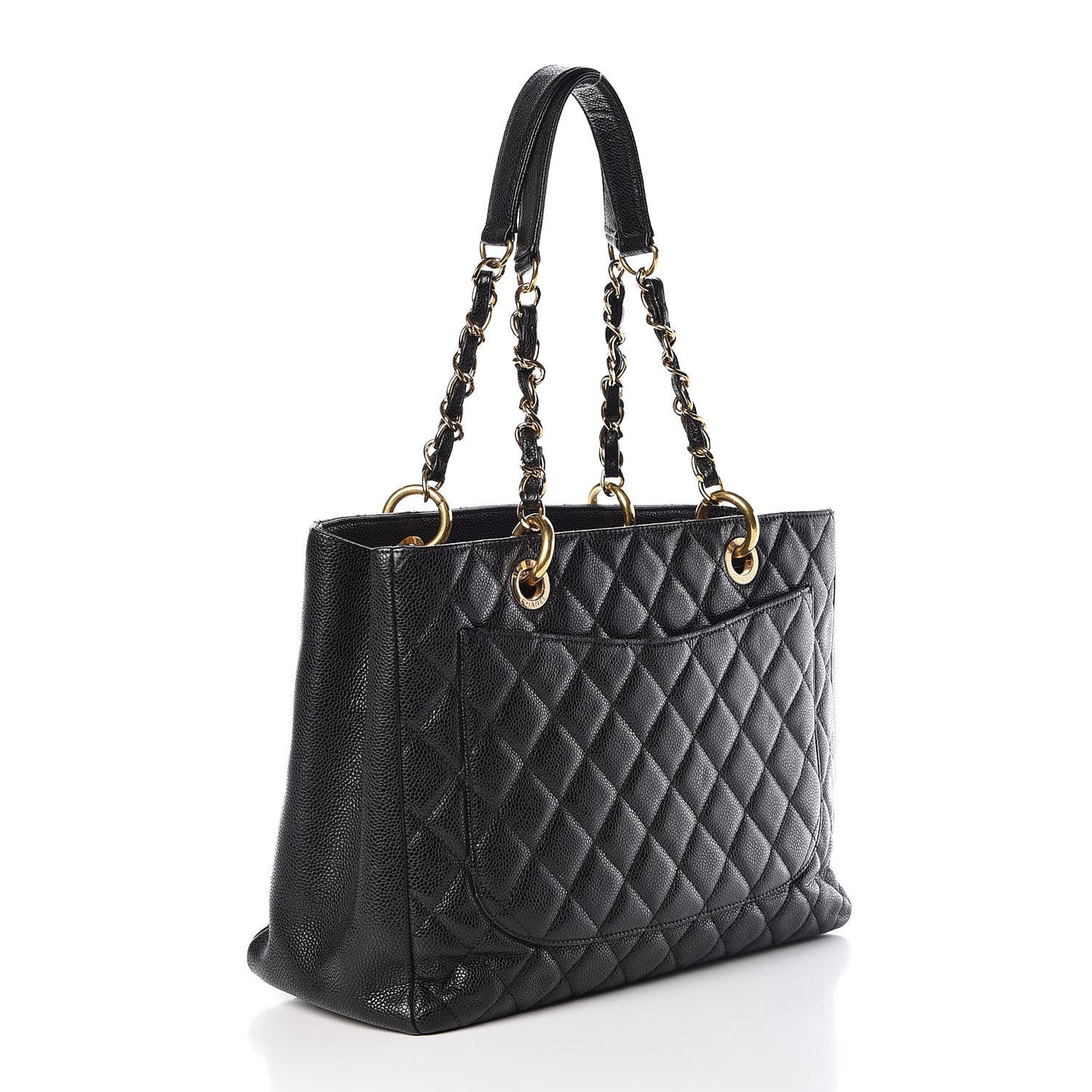 Caviar Quilted Grand Shopping Tote GST Black