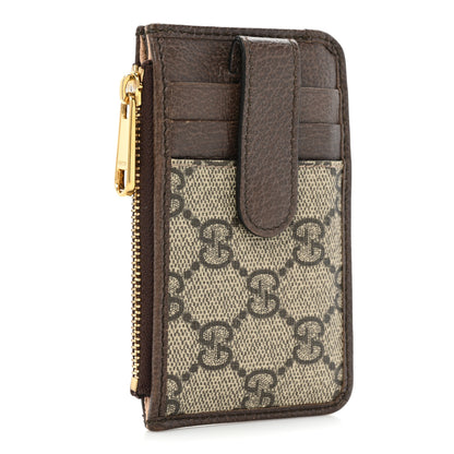 Gucci GG Supreme Monogram Web Ophidia Zip Card Case Brown 4 of 12