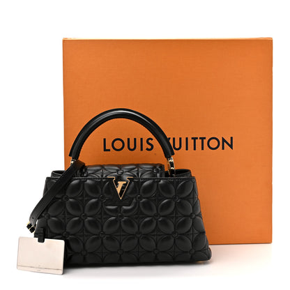 Louis Vuitton Lambskin Quilted Flower Capucines East West MM Black 12 of 12