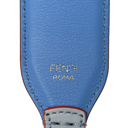 Fendi Vitello Dolce Fun Fair Metal Studded Strap You Grigio Perla Blue Multicolor 3 of 4