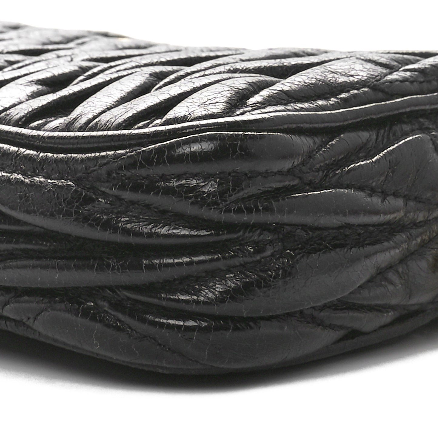 Nappa Matelasse Double Zip Pochette Clutch Black