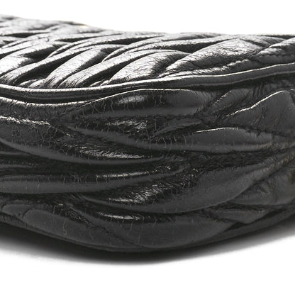 Miu Miu Nappa Matelasse Double Zip Pochette Clutch Black 9 of 10