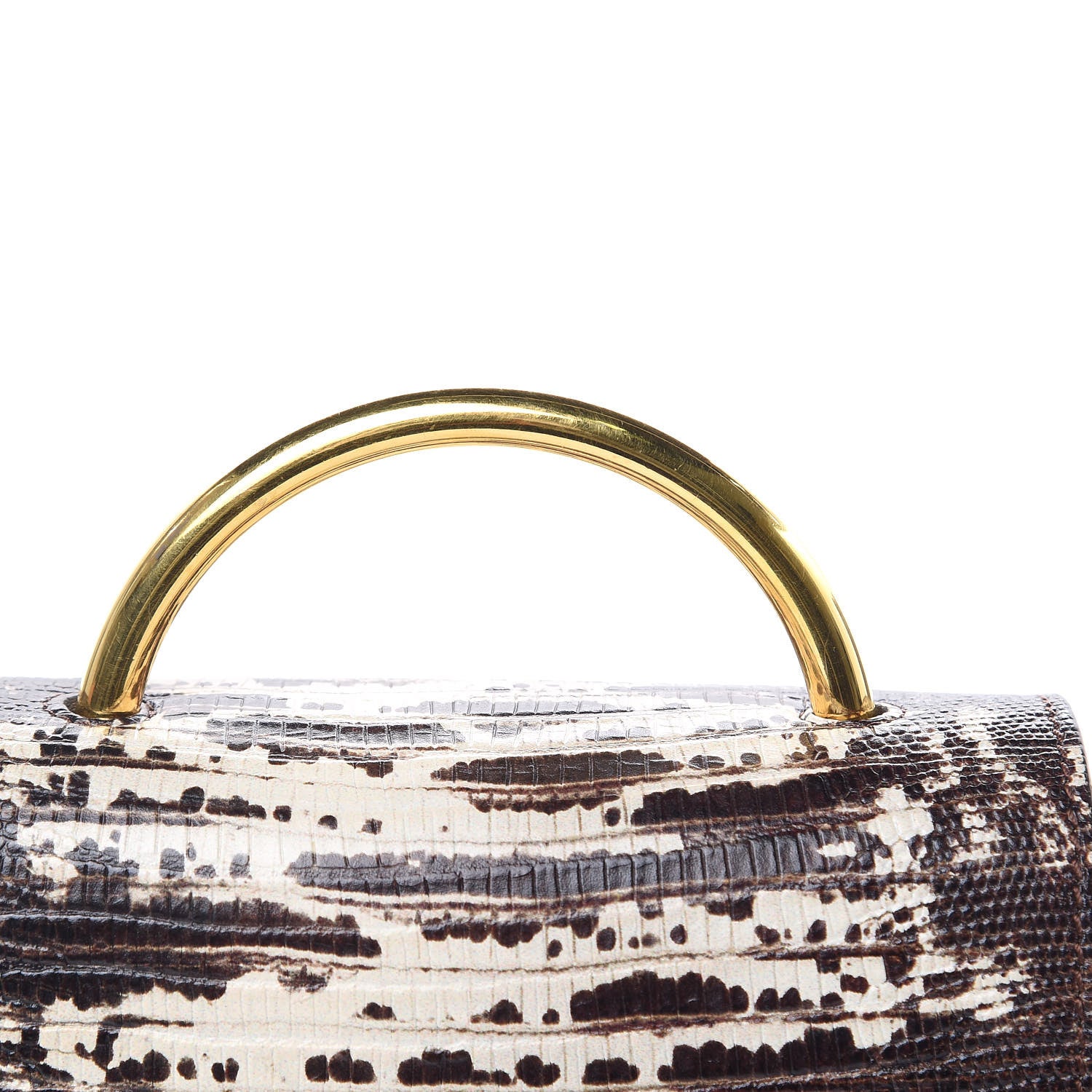 Chloe Calfskin Lizard Embossed Small Aby Lock Sepia Brown 7 of 12