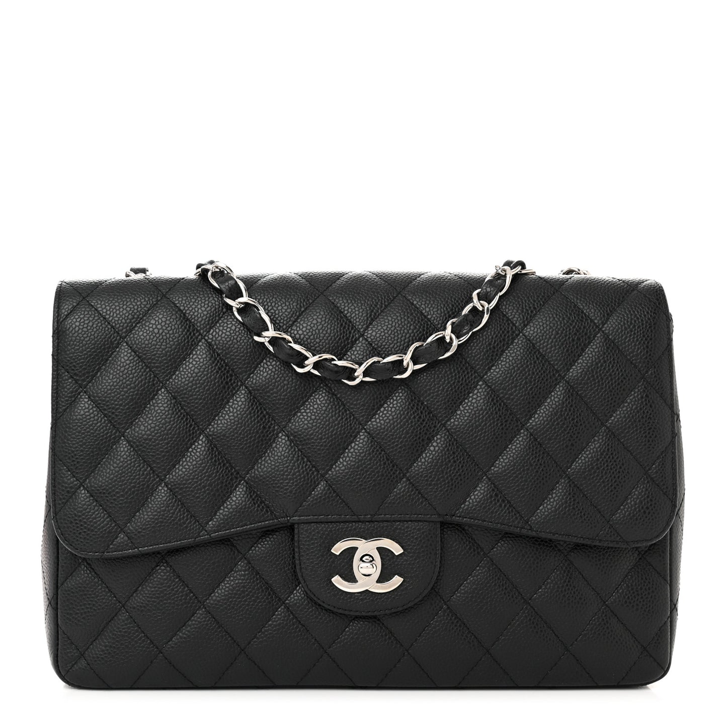 Caviar Quilted Jumbo Single Flap Black